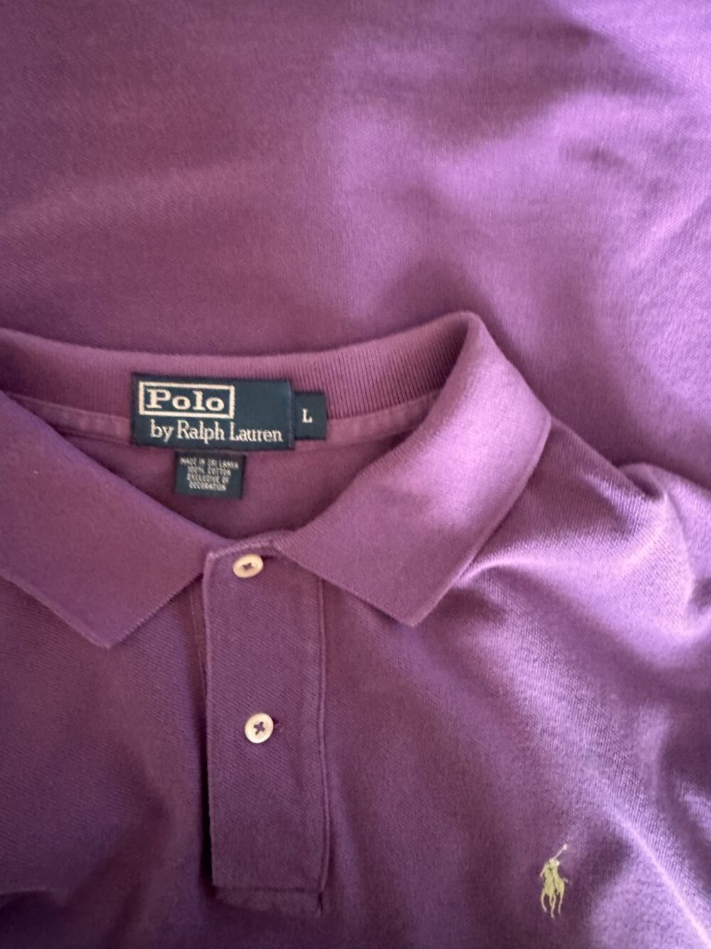 Men's Size L Purple Polo by Ralph Lauren Short Sleeve Shirt  #06